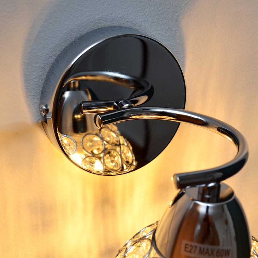 Aplique DORIS 1xE27/15W/230V cromo brillante/transparente