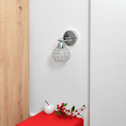 Aplique DORIS 1xE27/15W/230V cromo brillante/transparente