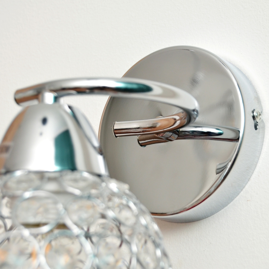 Aplique DORIS 1xE27/15W/230V cromo brillante/transparente