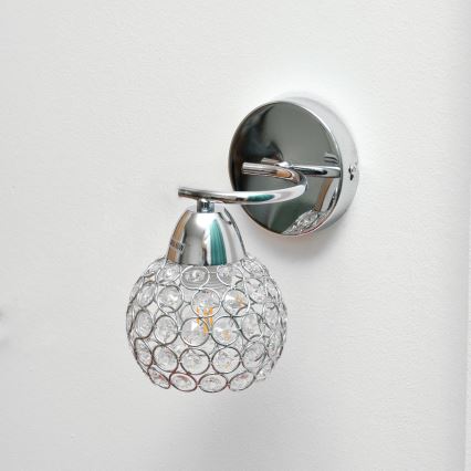 Aplique DORIS 1xE27/15W/230V cromo brillante/transparente