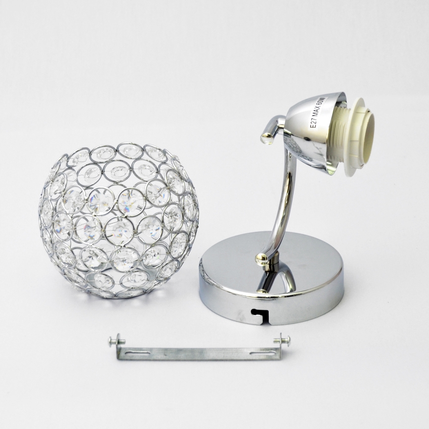 Aplique DORIS 1xE27/15W/230V cromo brillante/transparente