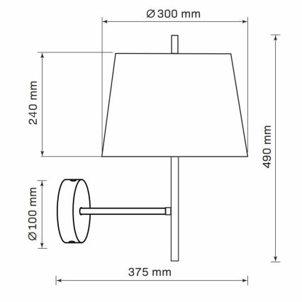 Aplique ELENA 1xE27/20W/230V negro