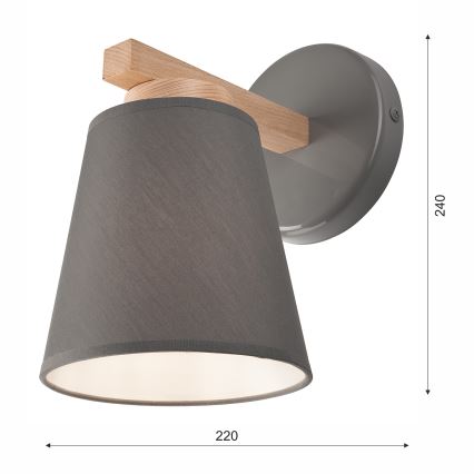 Aplique ELLIE 1xE27/60W/230V gris
