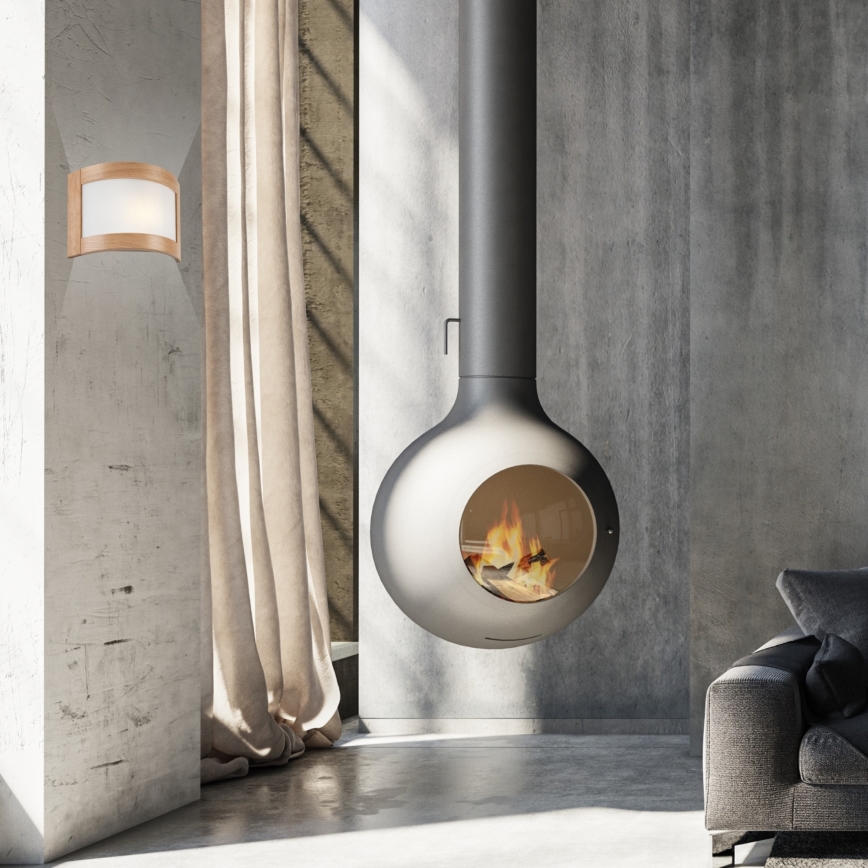 Aplique ELODIE 1xE27/60W/230V roble