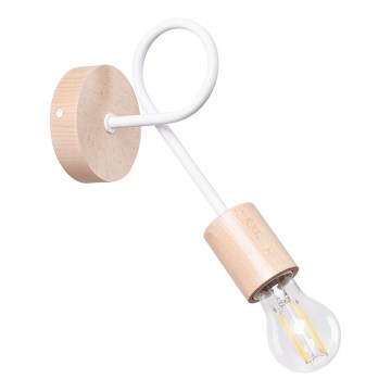 Aplique EMBER 1xE27/15W/230V blanco/beige/haya