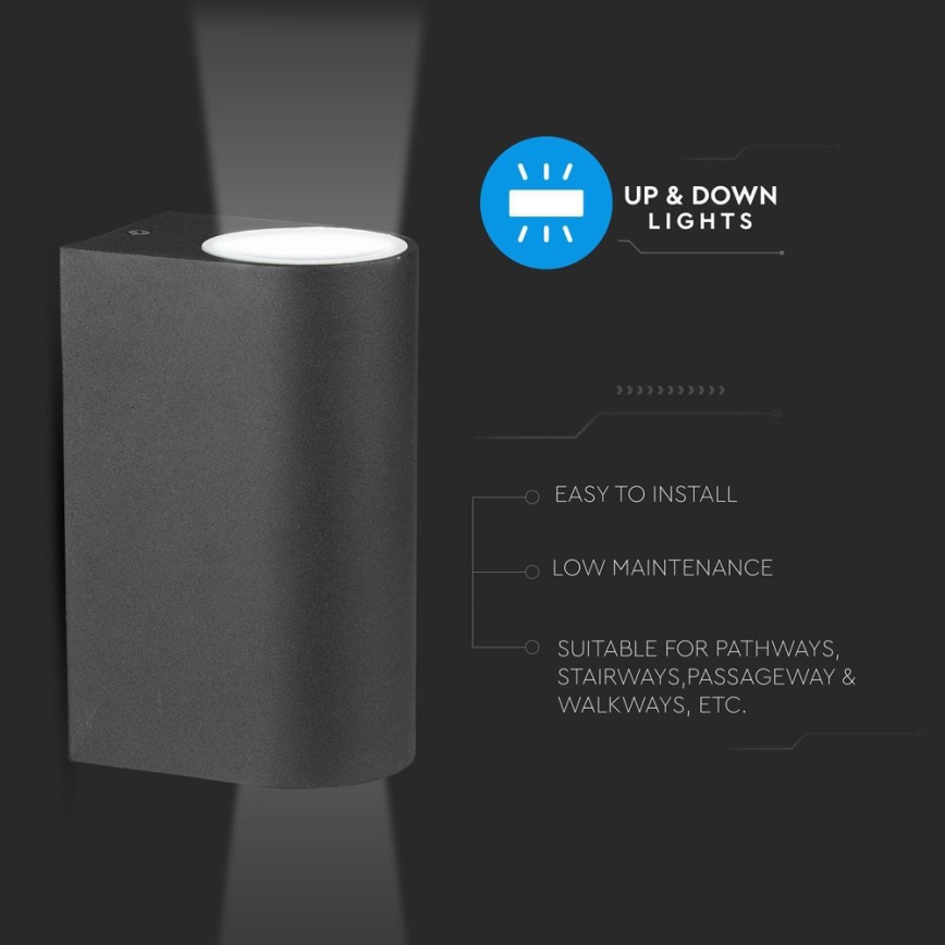 Aplique exterior 2xGU10/20W/230V IP44