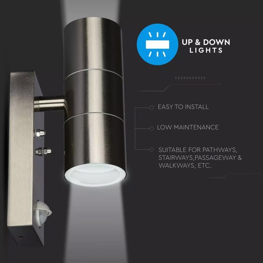Aplique exterior con sensor 2xGU10/35W/230V IP44