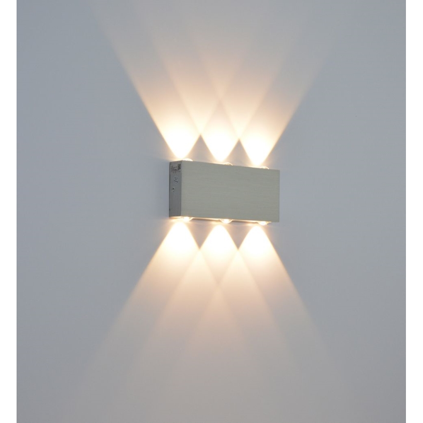 Aplique exterior LED SILBER 6xLED/1W/230V IP54