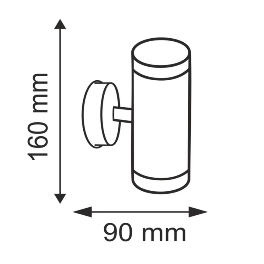 Aplique exterior OLIMP 1 2xGU10/35W acero inoxidable IP44
