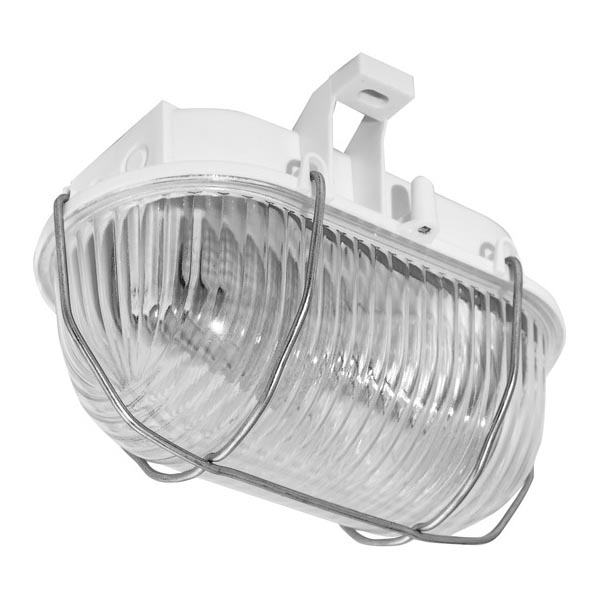 Aplique exterior OVAL 1xE27/60W/230V blanco IP44