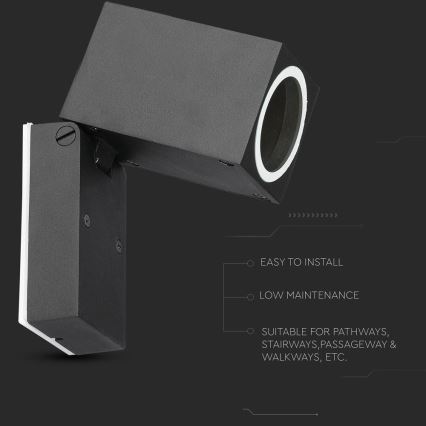 Aplique flexible de exterior 1xGU10/35W/230V IP44 negro