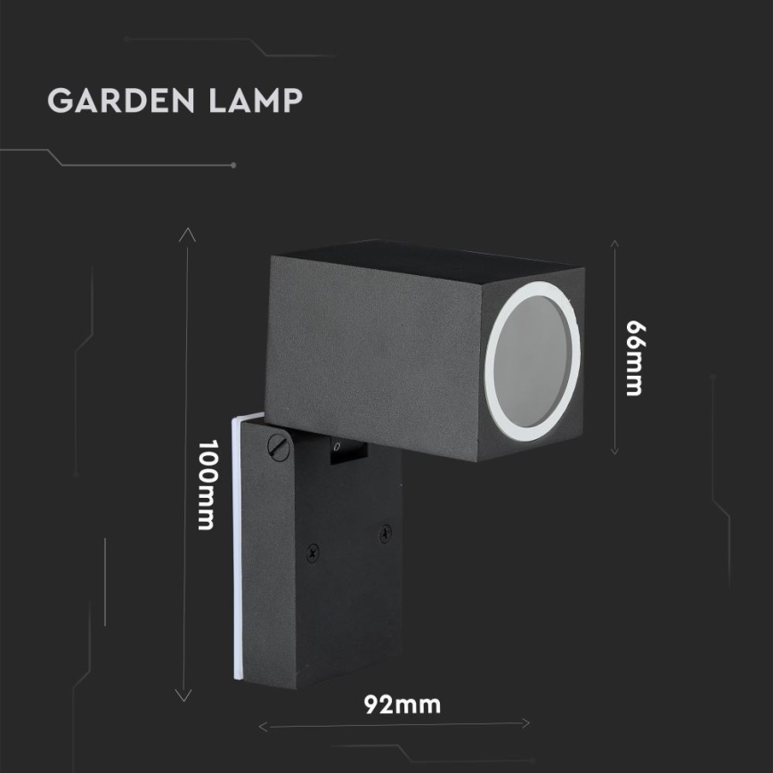 Aplique flexible de exterior 1xGU10/35W/230V IP44 negro