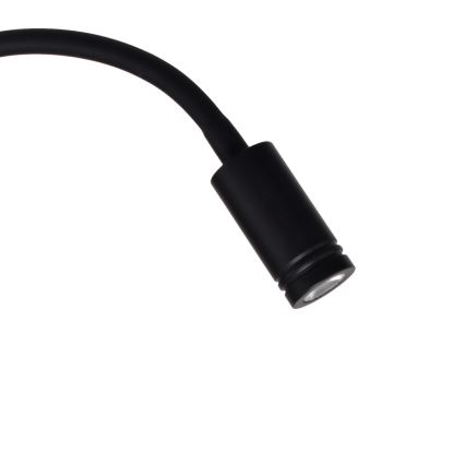 Aplique flexible LED BASE 1xLED/8W+1xLED/2W/230V negro/plata