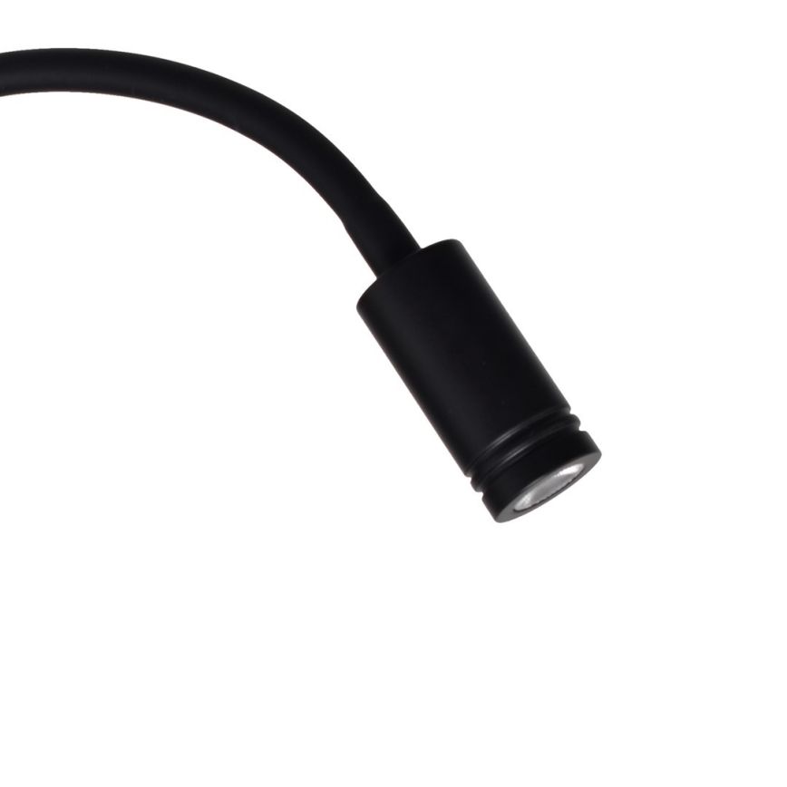Aplique flexible LED BASE 1xLED/8W+1xLED/2W/230V negro/plata