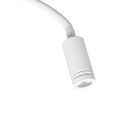Aplique flexible LED con USB BASE 1xLED/8W+1xLED/2W/230V blanco