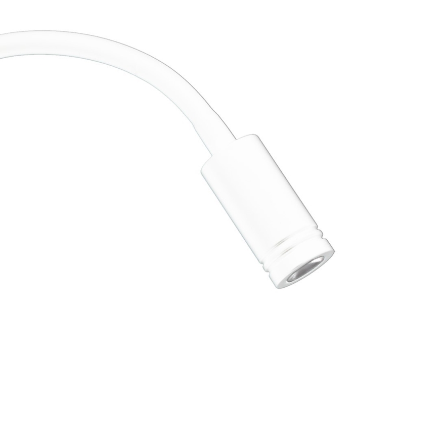 Aplique flexible LED con USB BASE 1xLED/8W + 1xLED/2W/230V blanco