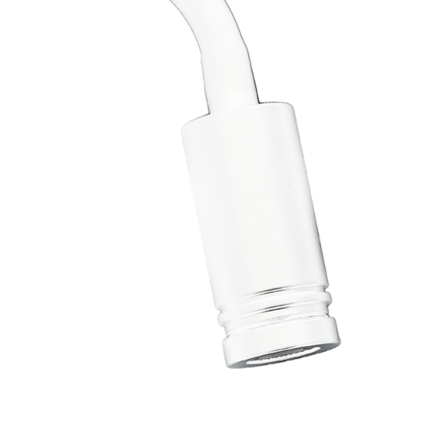 Aplique flexible LED con USB BASE 1xLED/8W+1xLED/2W/230V blanco/plateado