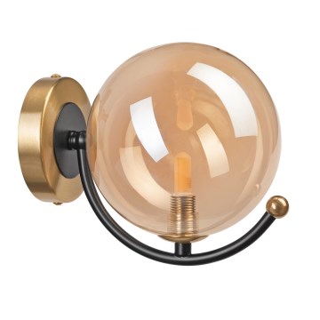 Aplique GEORGIA 1xE14/5W/230V dorado/ahumado beige