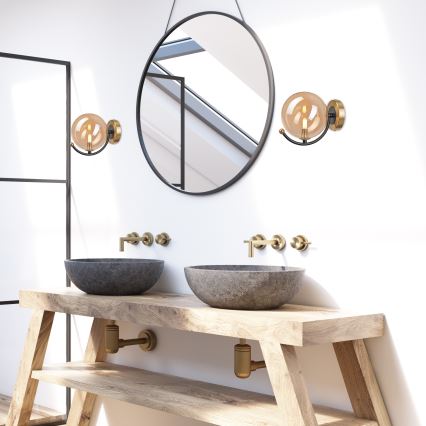 Aplique GEORGIA 1xE14/5W/230V dorado/ahumado beige