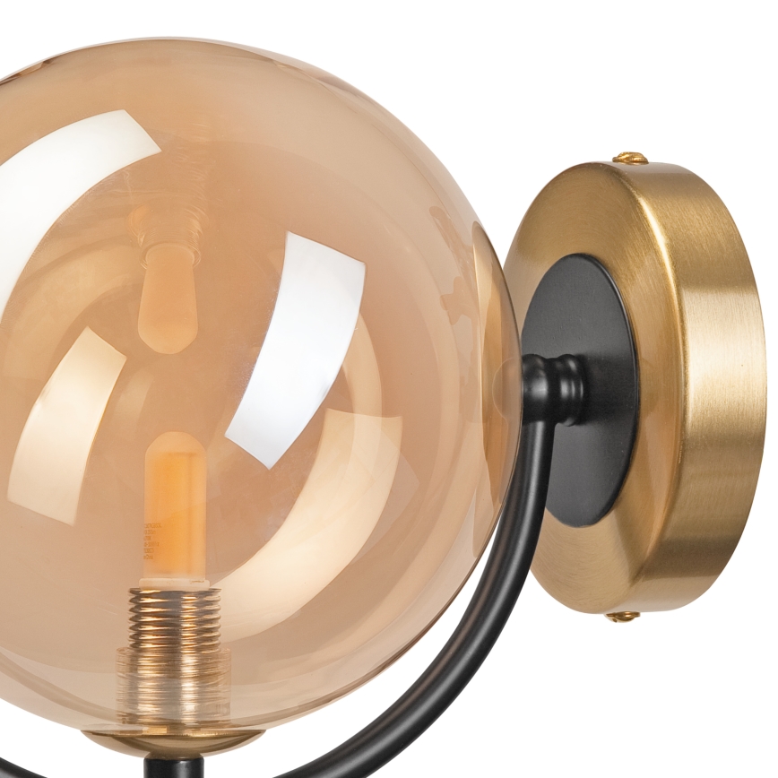 Aplique GEORGIA 1xE14/5W/230V dorado/ahumado beige