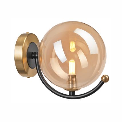 Aplique GEORGIA 1xE14/5W/230V dorado/ahumado beige