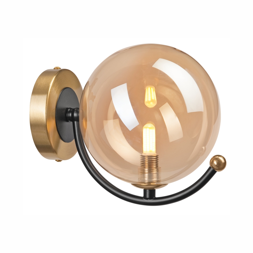 Aplique GEORGIA 1xE14/5W/230V dorado/ahumado beige