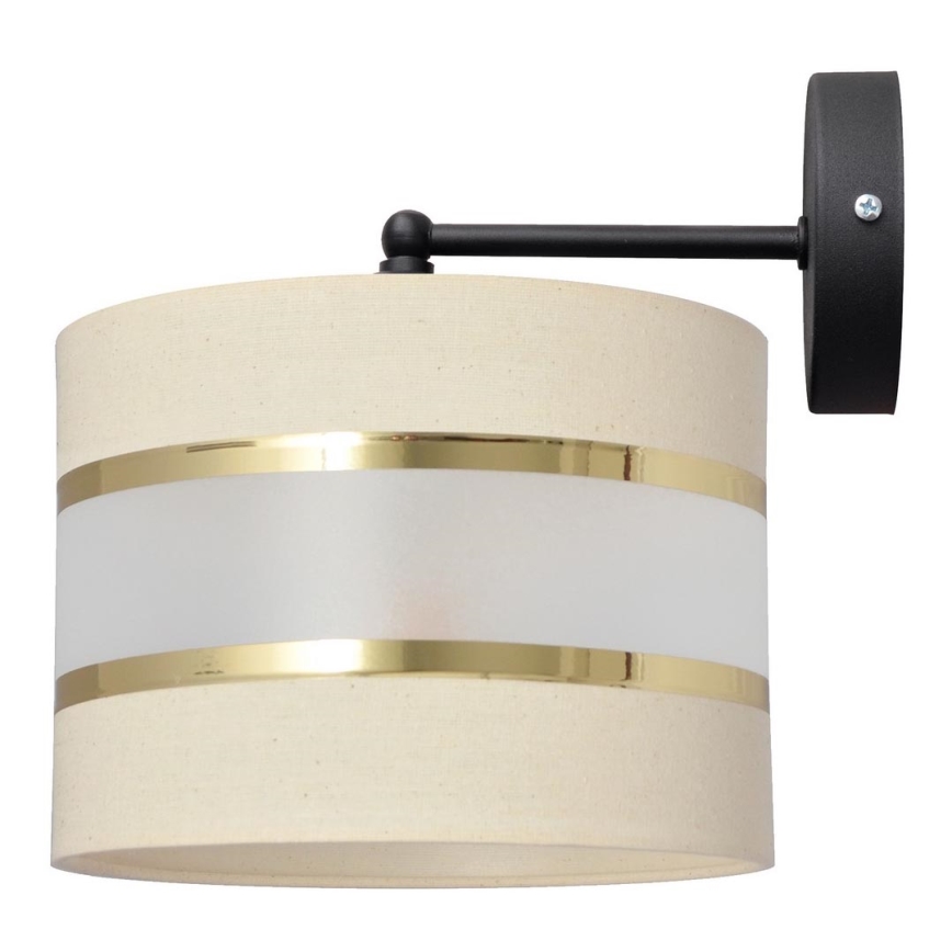 Aplique HELEN 1xE27/15W/230V color crema/negro/dorado