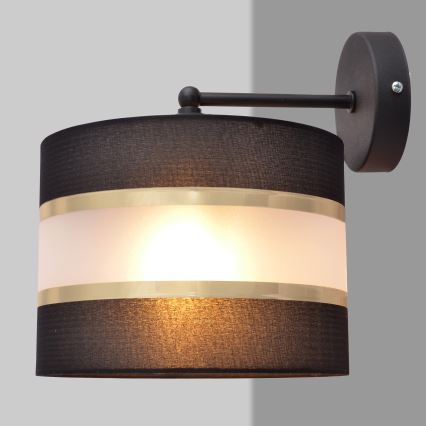 Aplique HELEN 1xE27/15W/230V negro/dorado