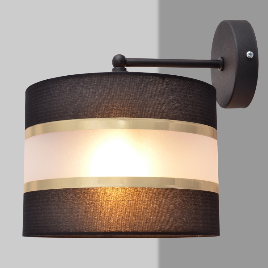 Aplique HELEN 1xE27/15W/230V negro/dorado