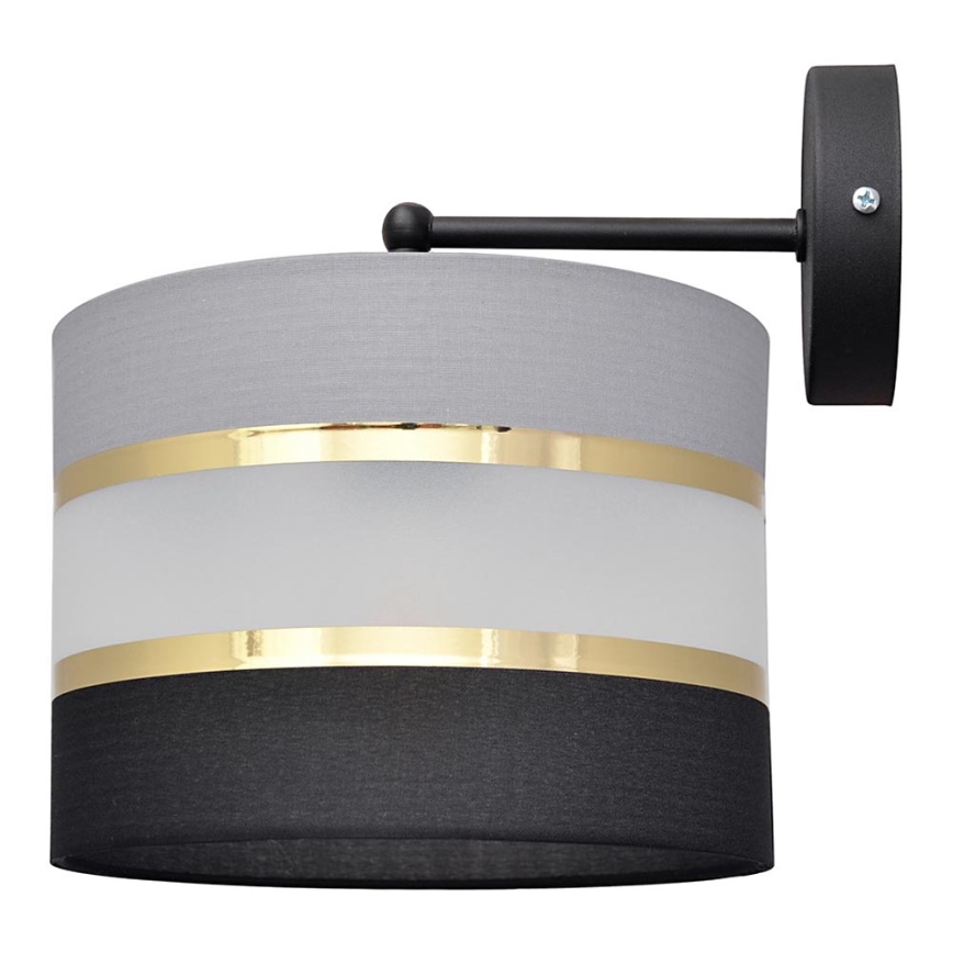 Aplique HELEN 1xE27/15W/230V negro/gris/dorado