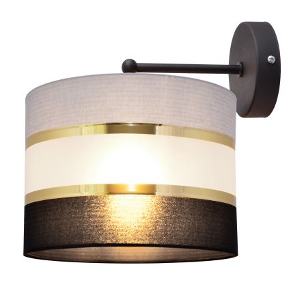Aplique HELEN 1xE27/15W/230V negro/gris/dorado