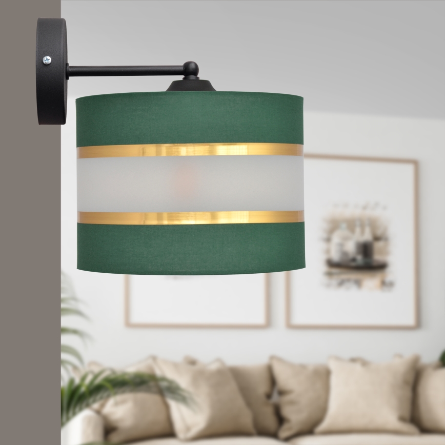 Aplique HELEN 1xE27/15W/230V verde/dorado