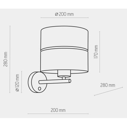 Aplique HILTON 1xE27/15W/230V cobre/negro