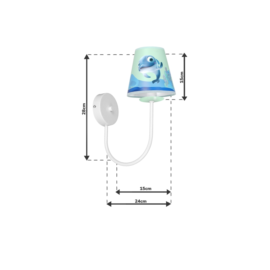 Aplique infantil DOLPHIN 1xE14/40W/230V