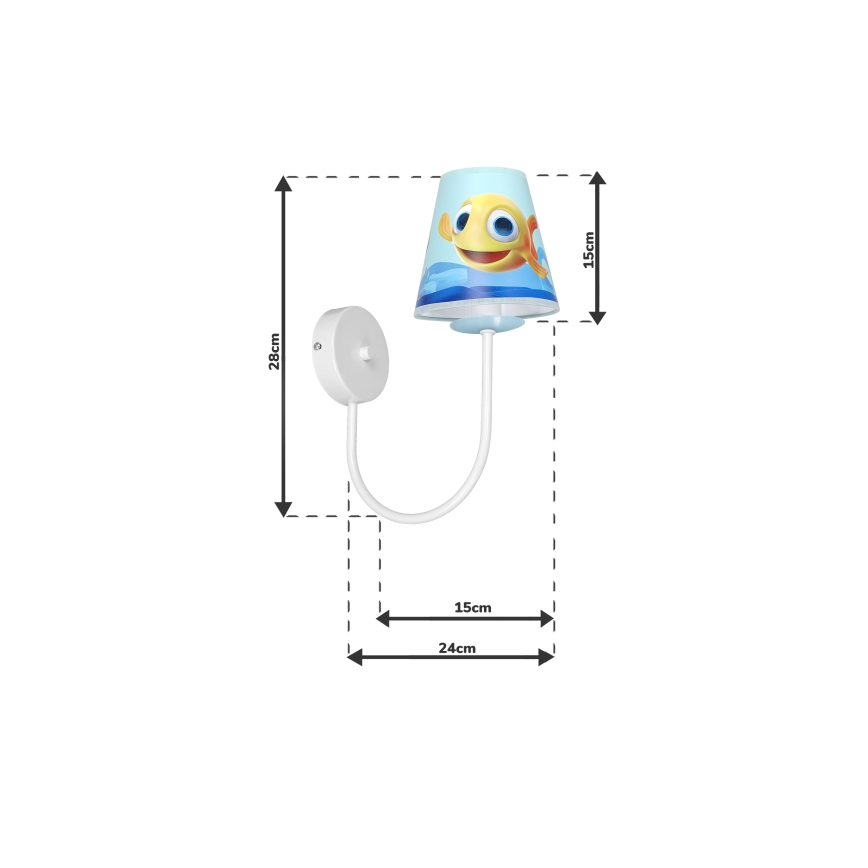 Aplique infantil FISH 1xE14/40W/230V