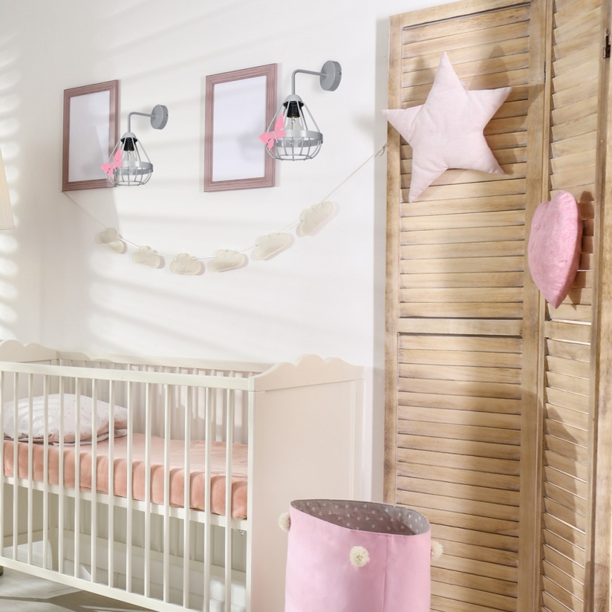 Aplique infantil KAGO 1xE27/60W/230V gris
