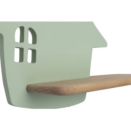 Aplique infantil LED con estante HOUSE LED/4W/230V verde/madera