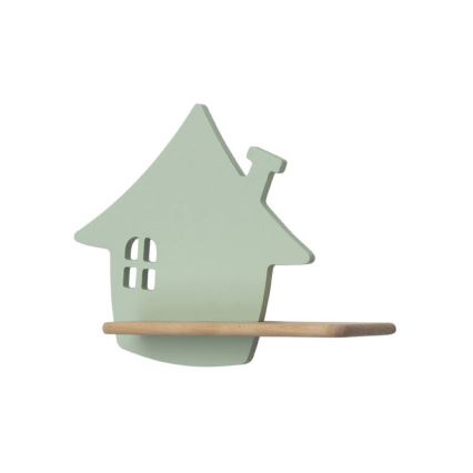 Aplique infantil LED con estante HOUSE LED/4W/230V verde/madera