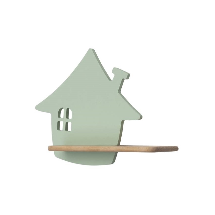 Aplique infantil LED con estante HOUSE LED/4W/230V verde/madera