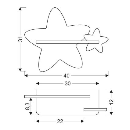 Aplique infantil LED con estante STAR LED/5W/230V