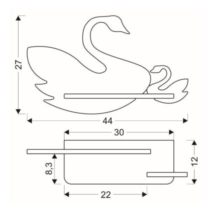 Aplique infantil LED con estante SWAN LED/5W/230V