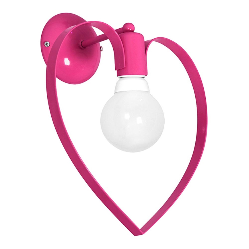 Aplique infantil LOVE 1xE27/60W/230V rosa