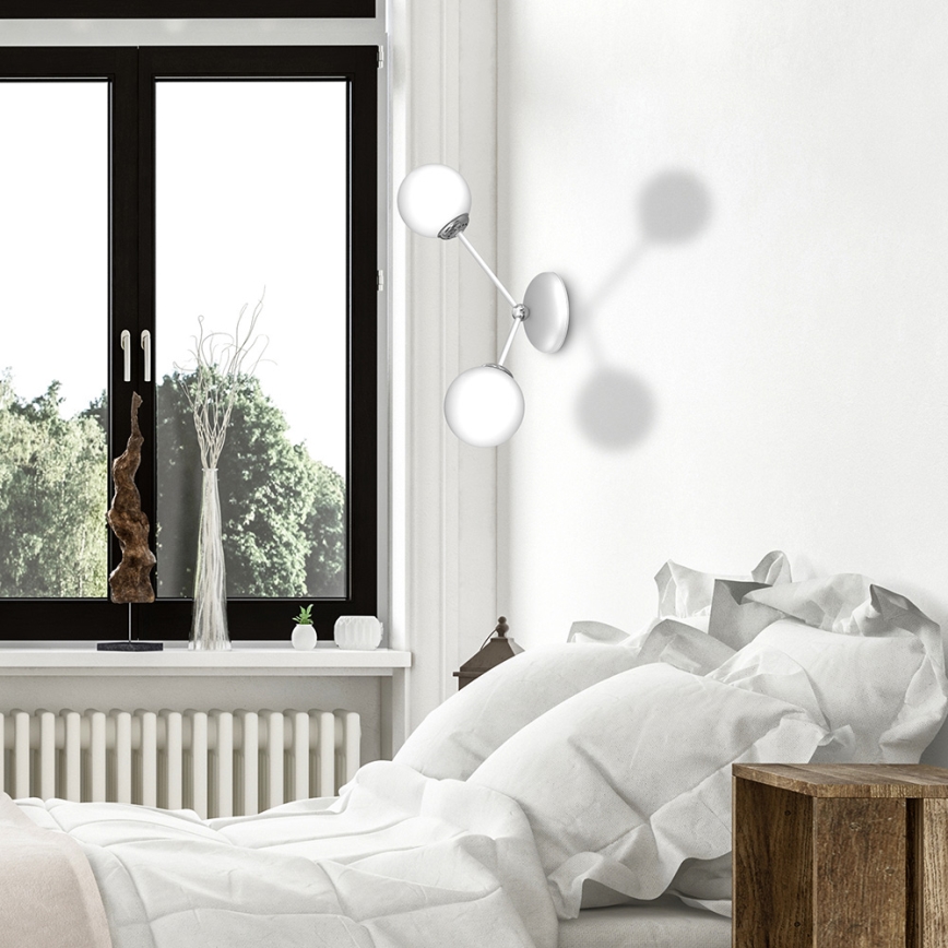 Aplique JOY 2xE14/40W/230V blanco/cromo brillante