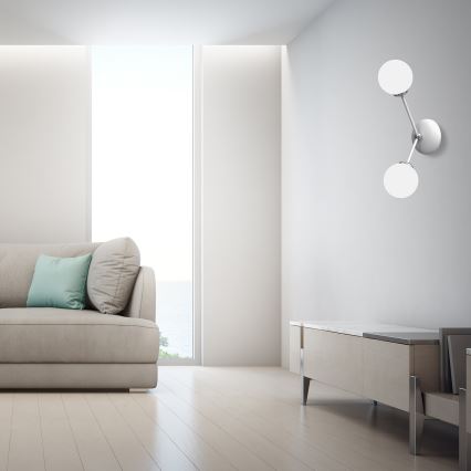 Aplique JOY 2xE14/40W/230V blanco/cromo brillante