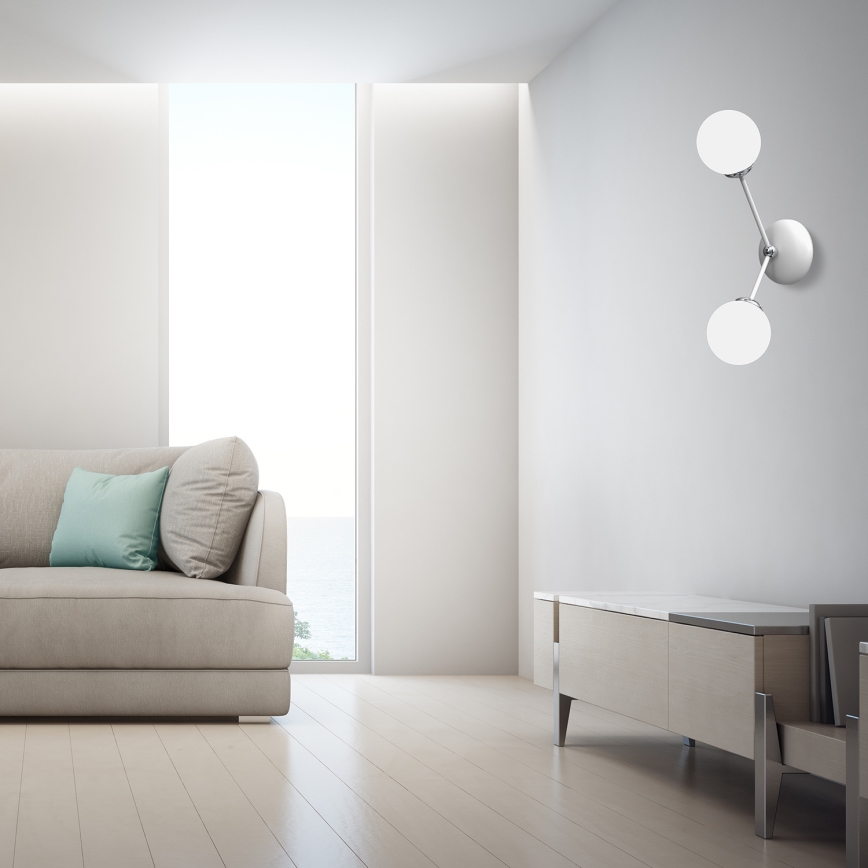 Aplique JOY 2xE14/40W/230V blanco/cromo brillante