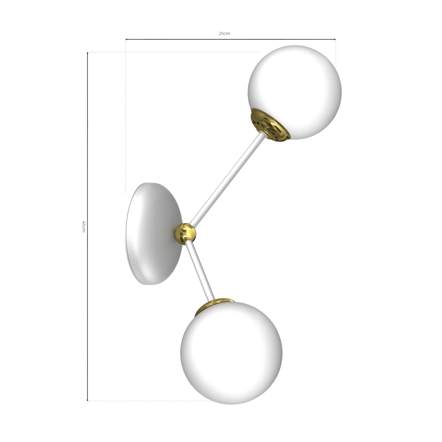 Aplique JOY 2xE14/40W/230V blanco/dorado