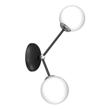 Aplique JOY 2xE14/40W/230V negro/cromo brillante