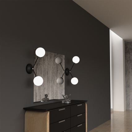 Aplique JOY 2xE14/40W/230V negro/cromo brillante