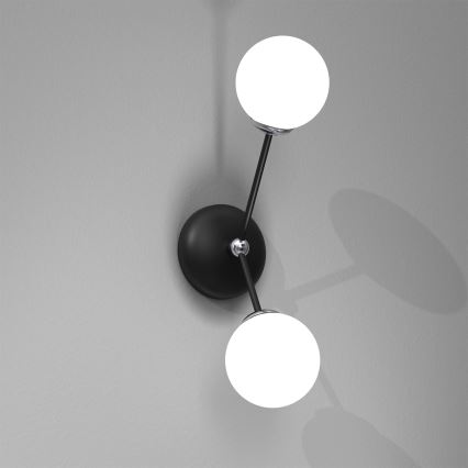 Aplique JOY 2xE14/40W/230V negro/cromo brillante
