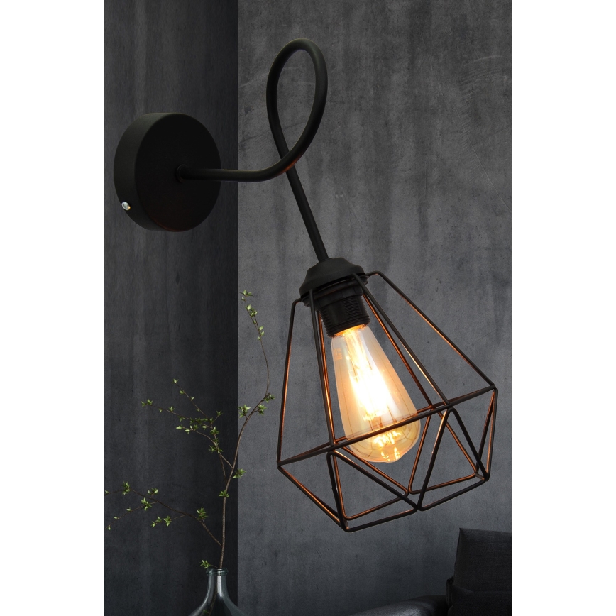 Aplique KARO 3xE27/15W/230V negro